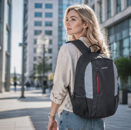 Manhattan York Laptop-Mochila 16" Negro Gris