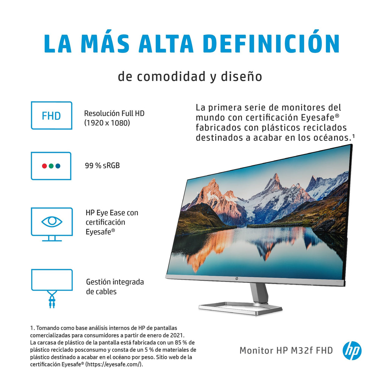 EAN 5715063327494 - HP M32f FHD Monitor pantalla para PC 80 cm (31.5") 1920 x 1080 Pixeles Full HD LED imagen 10