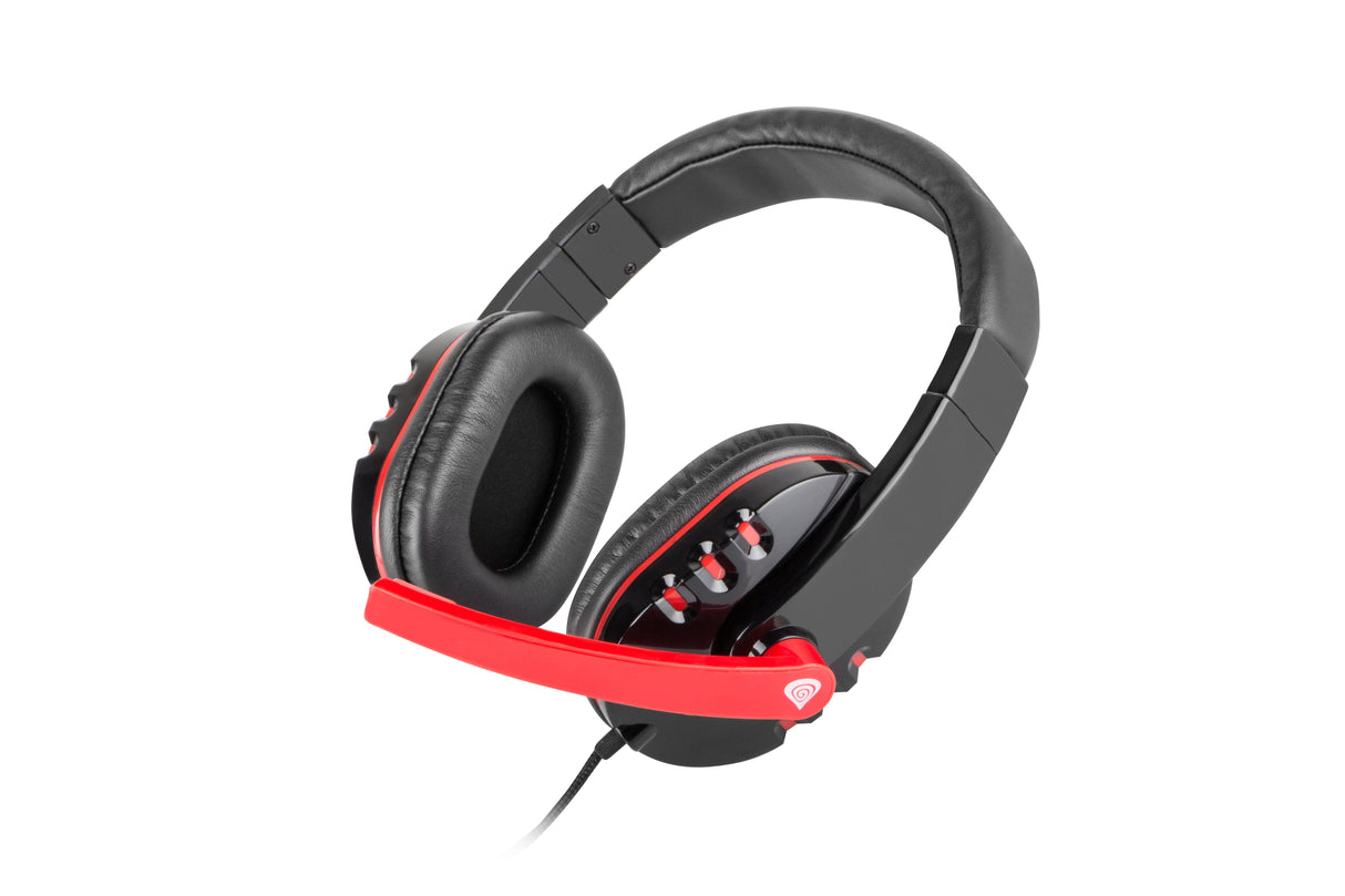 Natec Genesis Hm12x Auriculares Diadema Negro, Rojo