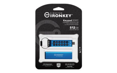 EAN 0740617336597 - Kingston Technology IronKey Keypad 200 unidad flash USB USB Tipo C 3.2 Gen 1 (3.1 Gen 1) Azul imagen 3