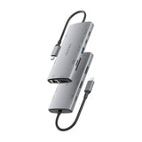 Aisens Usb-C Dock 10 En 1, Usb-C A 1xhdmi, 1xdisplayport, 1xrj45, 1xusb-A 10g, 1xusb-A 5g, 2xusb-C 10g, 1xusb-C Pd100w, 1xsd, 1xmicro Sd, Gris, 20cm