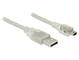Delock 83907 Cable Usb 2.0 Tipo-A Macho > Usb 2.0 Mini-B Macho De 2 M Transparente