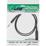 Cable De Extensión Para Auriculares Inline De 6,3 Mm Estéreo Macho A Hembra, , Negro, 1 M