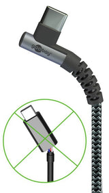 Cable De  0,50m Usb 2.0 0.48 Gbit/S  Pd60w Usb C Macho 90º A Usb-A Macho Negro Nylon Goobay