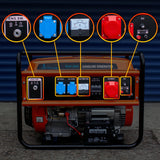 Extralink Ex.30356 Motor-Generador 5000 W 25 L Gasolina Negro, Naranja