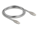 Delock Usb-C Cable Usb 2.0mit Metallmantel Usb Type-C Stecker Zu Stecker Pd 3.0 60 W 1m Silber