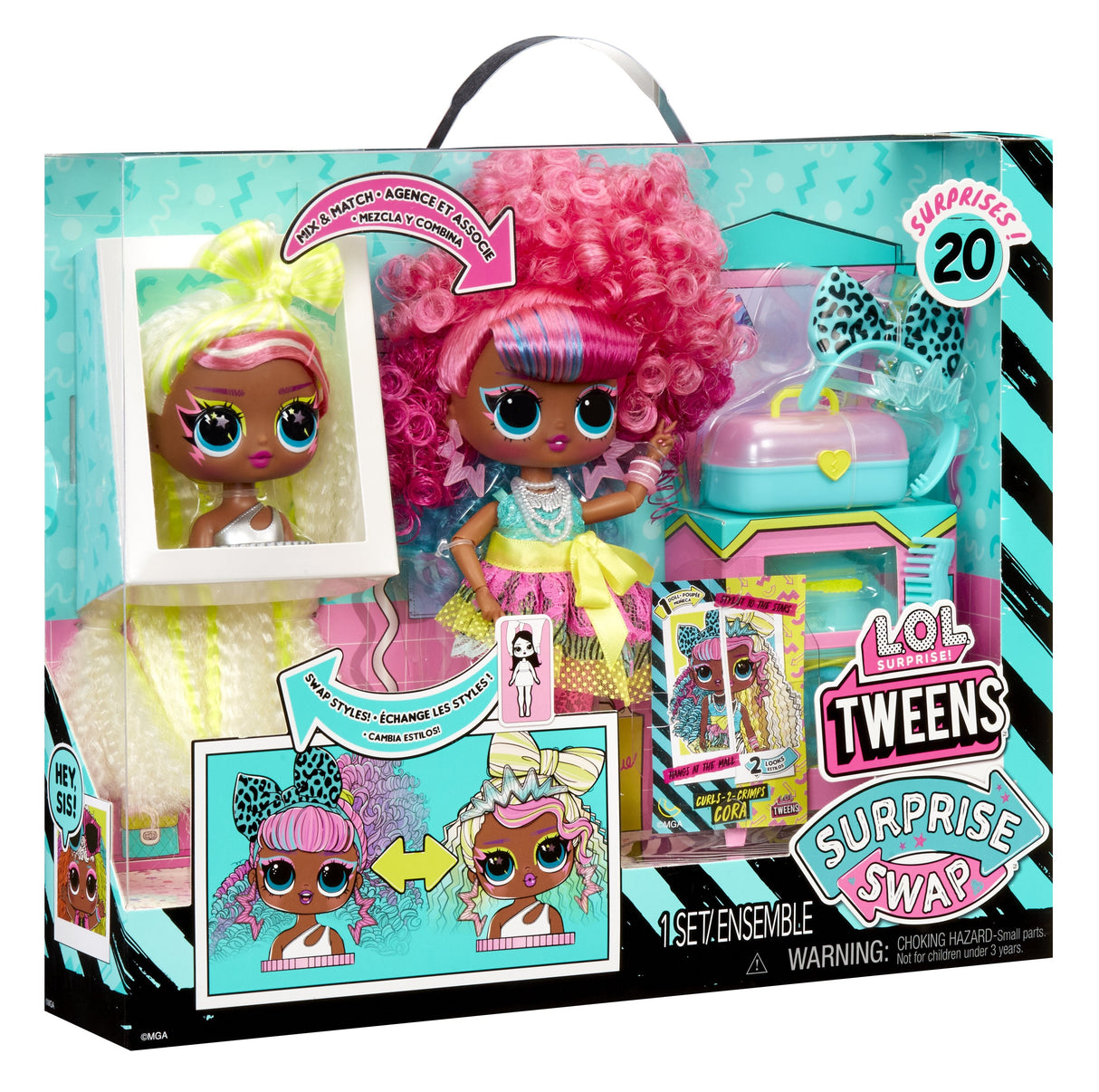 Muñeca Mga Entertainment Lol Surprise Tweens Surprise Swap Fashion Doll - Curls-2-Crimps Cora, 593263