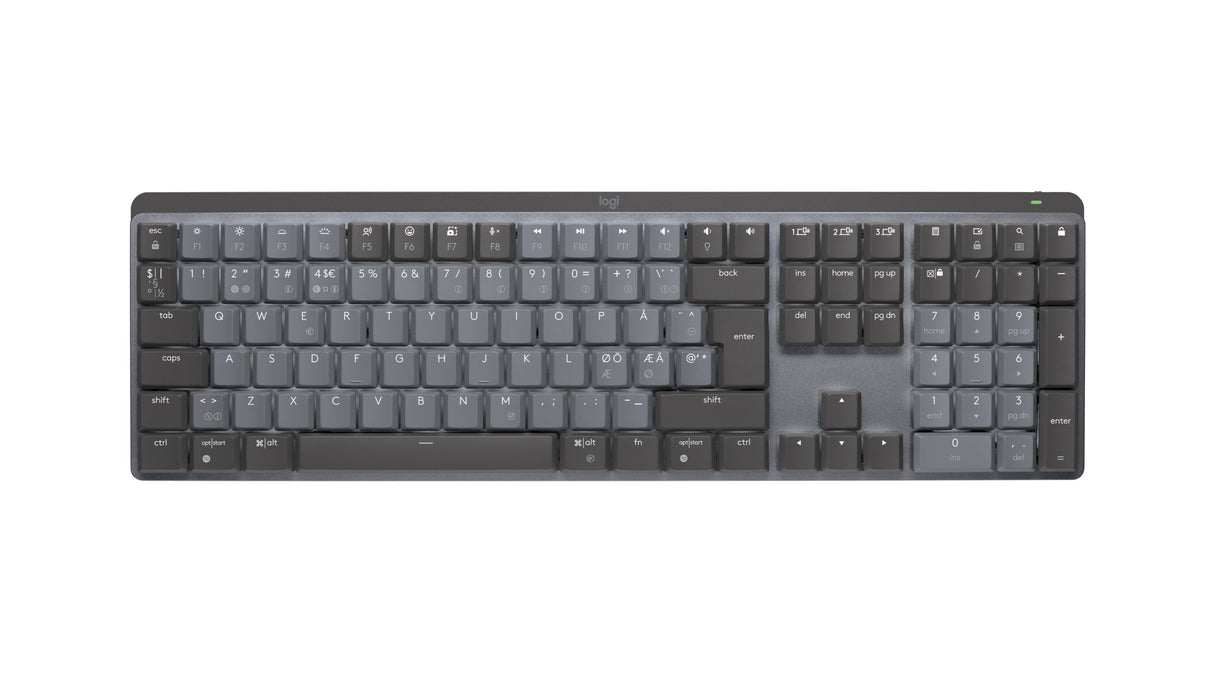 Logitech Mx Mechanical Teclado Danés, Finlandés, Noruego, Sueco Rf Wireless + Bluetooth Qwerty Grafito, Gris