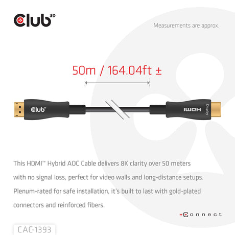 EAN 8719214473464 - CLUB3D CAC-1393 cable HDMI 50 m HDMI tipo A (Estándar) Negro imagen 3