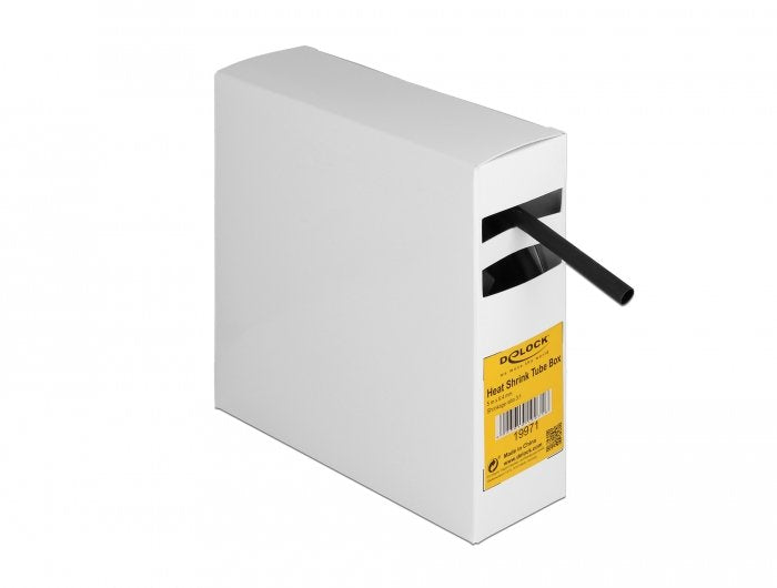 Delock Caja De Tubos Termorretráctiles, Tasa De Contracción 3: 1, 5 Mx 6,4 Mm Negro