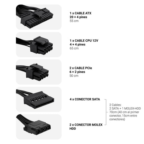 EAN 8436556143014 - CoolBox Powerline III 650 unidad de fuente de alimentación 650 W 20+4 pin ATX ATX Negro imagen 4