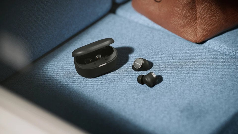 Auriculares Bluetooth Philips Tat1300bk Con Estuche De Carga Autonomía 6h Negros