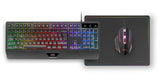 Mars Gaming Mcp124 Combo Gaming 3en1 - Teclado H-Mech Rgb - Raton 3200 Dpi Switches Huano - Alfombrilla Nanotextil
