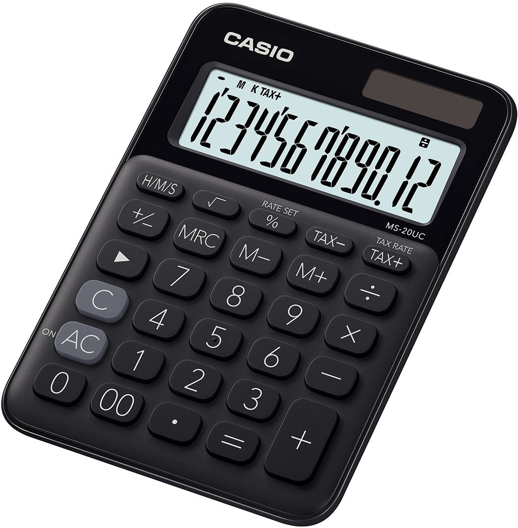 Casio Calculadora De Oficina Sobremesa Negro 12 Dígitos Ms-20uc
