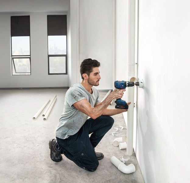 Taladro Percutor Inalámbrico Bosch Professional Gsb 18v-65 Professional Solo, 18 Voltios Azul, Sin Batería Ni Cargador 06019n3300