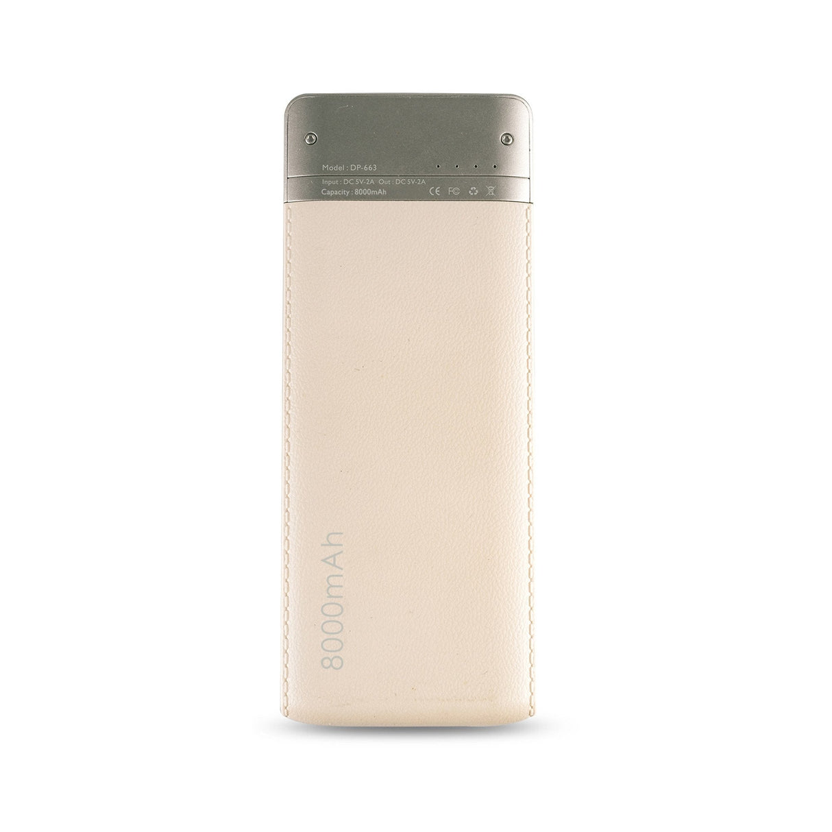 Powerbank Realpower Pb-8000 Fashion Champagner (Lederoptik)
