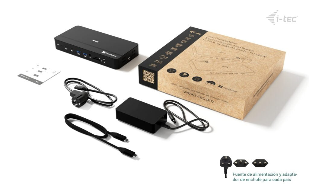 D I-Tec Tb5 Triple Displayds 2xtb5 1xdp 1x2,5glan 1xm.2 Slot 1xaudio Mic 2xusb-C Gen2 2xusb-A Gen2 2xusb 2.0 Sd+Tf Kartenleser Pd 140w