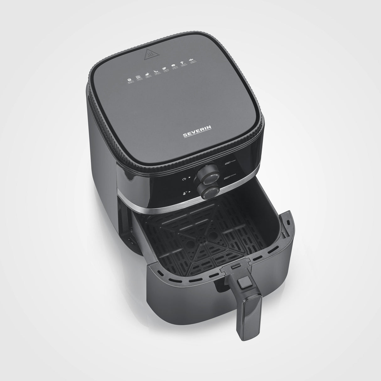 Severin Fr 2452 Freidora Sencillo 4,3 L Independiente 1500 W Freidora De Aire Caliente Negro, Plata