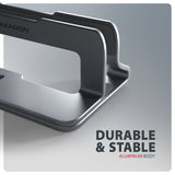 EAN 8595247909268 - Axagon STND-VG Vertikaler Laptop-Ständer, einstellbare Breite, Aluminium Soporte para ordenador portátil  imagen 6