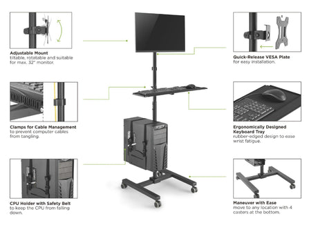 EAN 4015867236260 - Equip 650171 mueble y soporte para dispositivo multimedia Negro PC Carro multimedia imagen 14