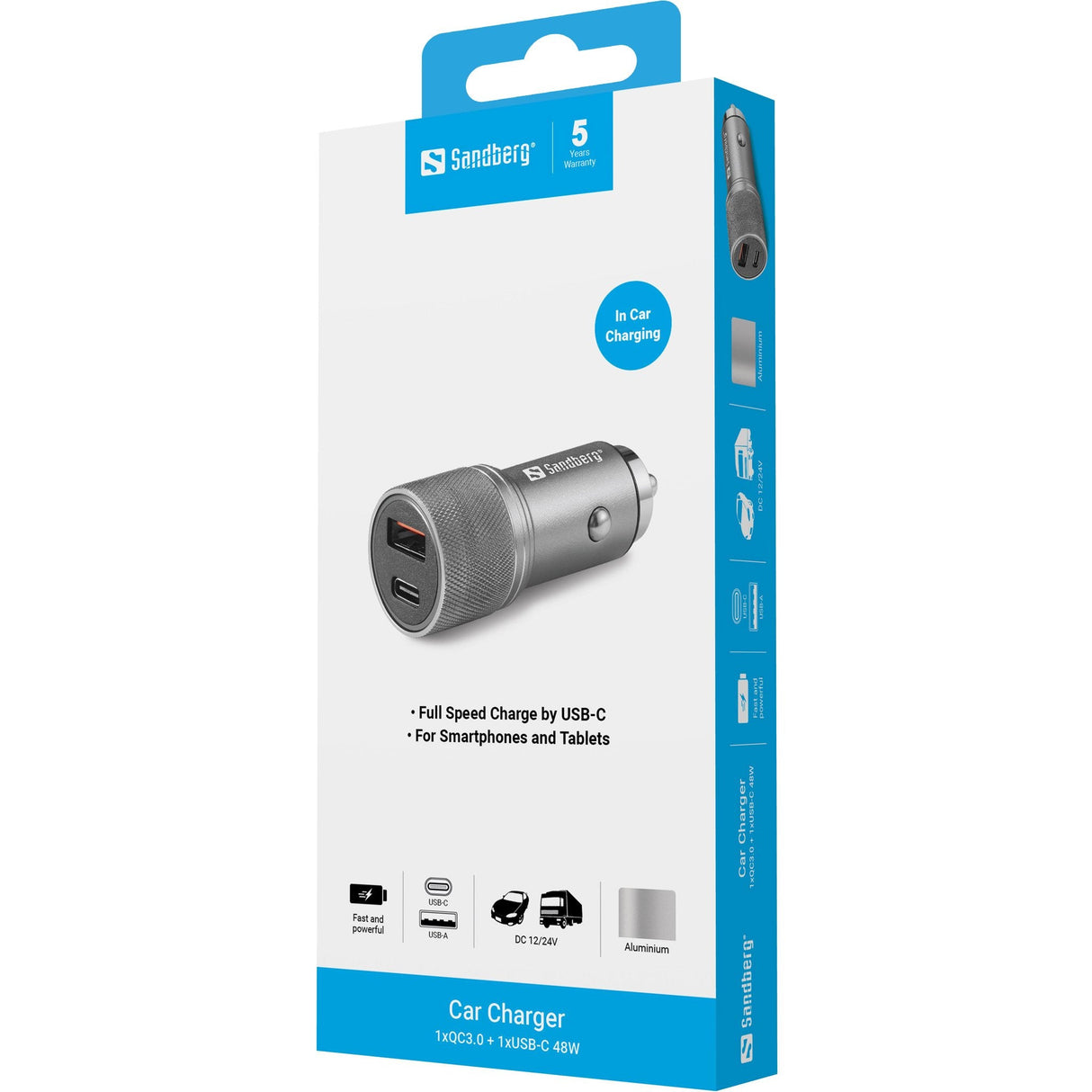 Car Charger - Car Charger 1xqc3.0+1xusbc 48w - Warranty: 60m