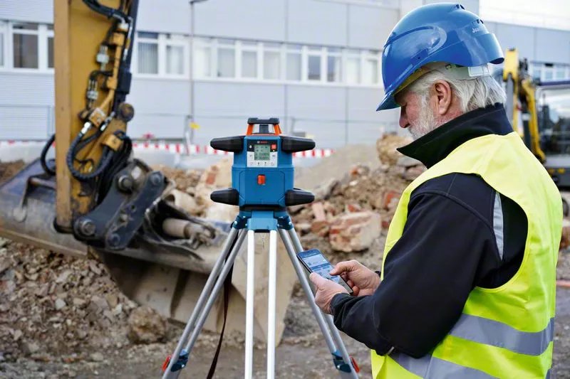 Láser Giratorio Inalámbrico Bosch Professional Grl 600 Chv Professional, 18 Voltios, Con Trípode De Construcción Azul, Batería Procore18v 4,0 Ah, Maletín, Línea Láser Roja 06159940p5