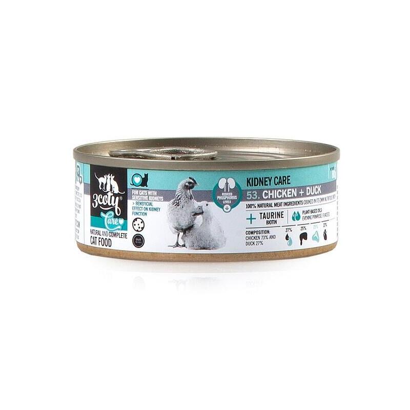 3coty Chicken + Duck Care For Cats With Sensitive Kidneys 80g