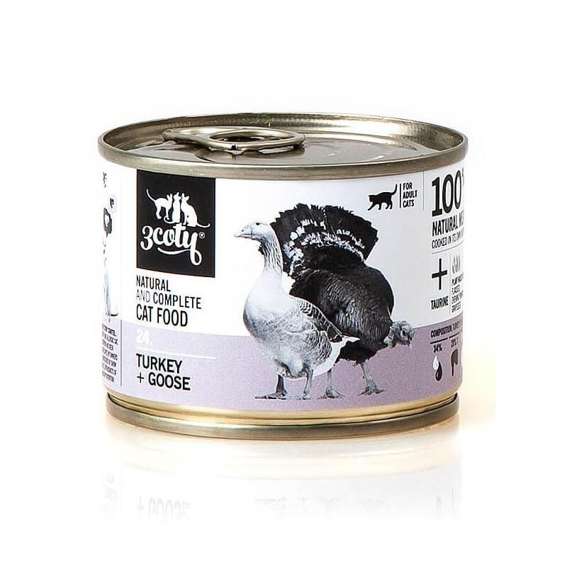 3coty Turkey + Goose For Adult Cats 180g