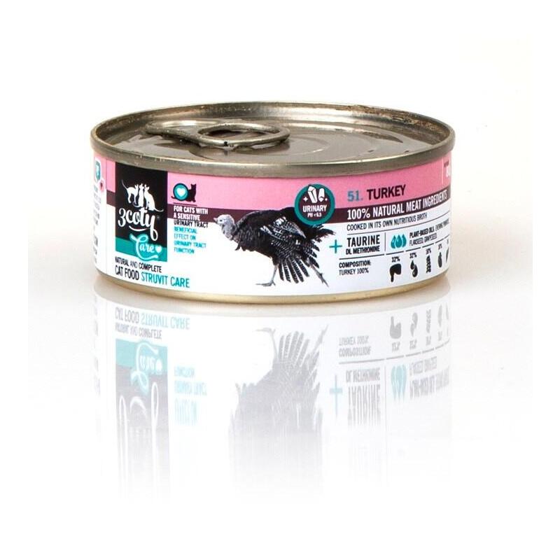 3coty Turkey Struvite Care For Cats With Sensitive Urinary Tract 80g