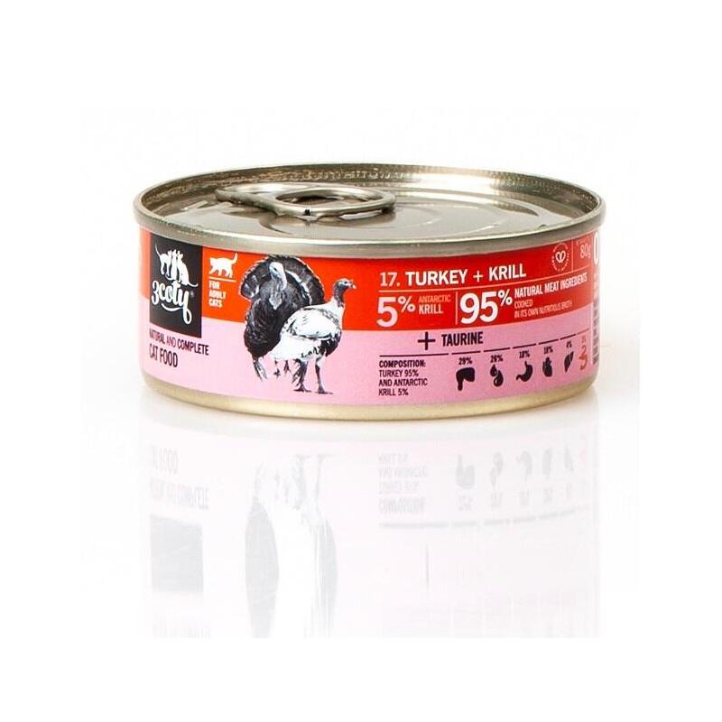 3coty Turkey With Krill - Comida Húmeda Para Gatos - 80g