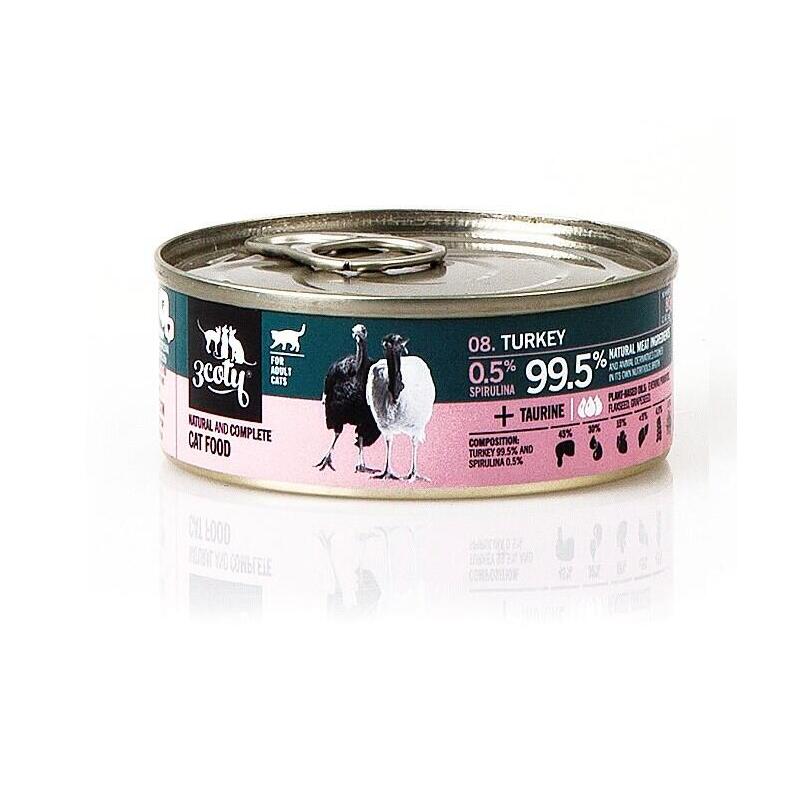 3coty Turkey With Spirulina - Comida Húmeda Para Gatos - 80g