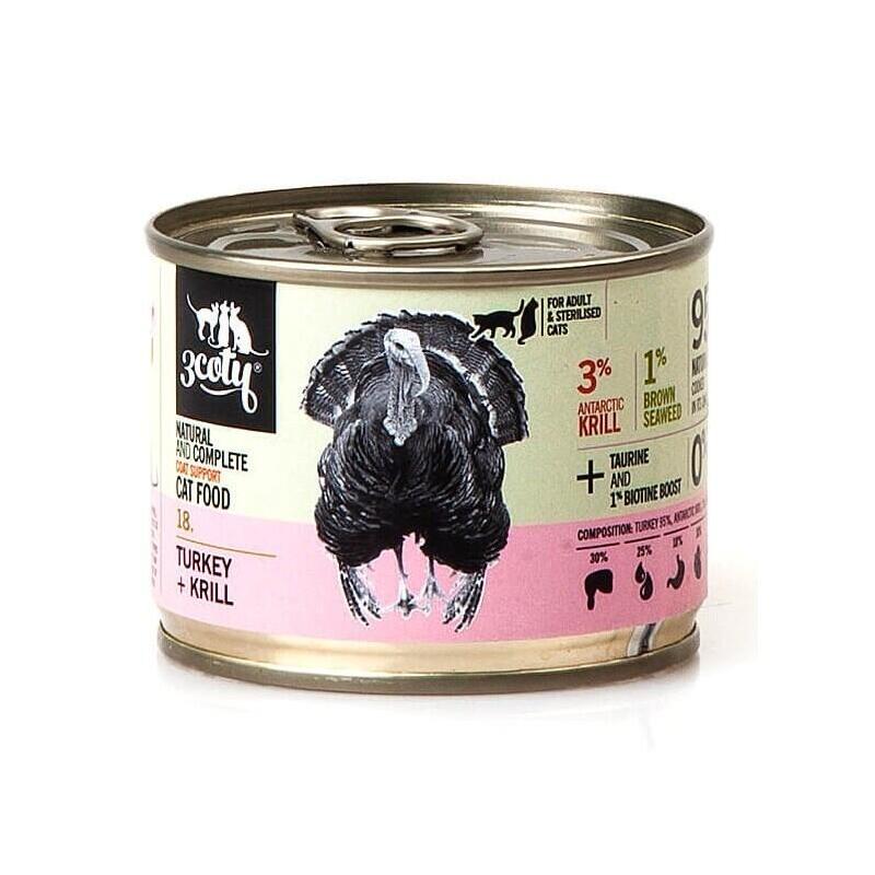 3coty Turkey/Krill Coat Support For Sterilised 180g