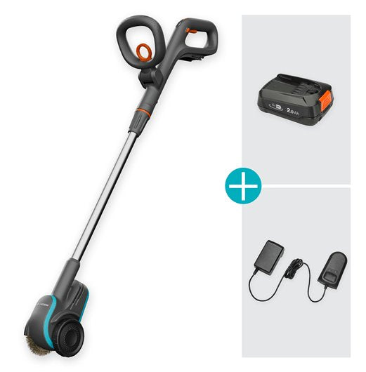 Cepillo Para Juntas Inalámbrico Gardena Easyweed 1800/18v P4a, Quitahierbas Gris/Turquesa, Batería De Ion De Litio 2,0ah P4a, Power For All Alliance 14820-20