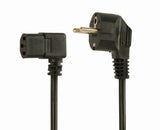 Cable Alimentación Aprobado Por Vde Schuko-Macho A C13 Con Ángulo De 90 Grados, 1.5m