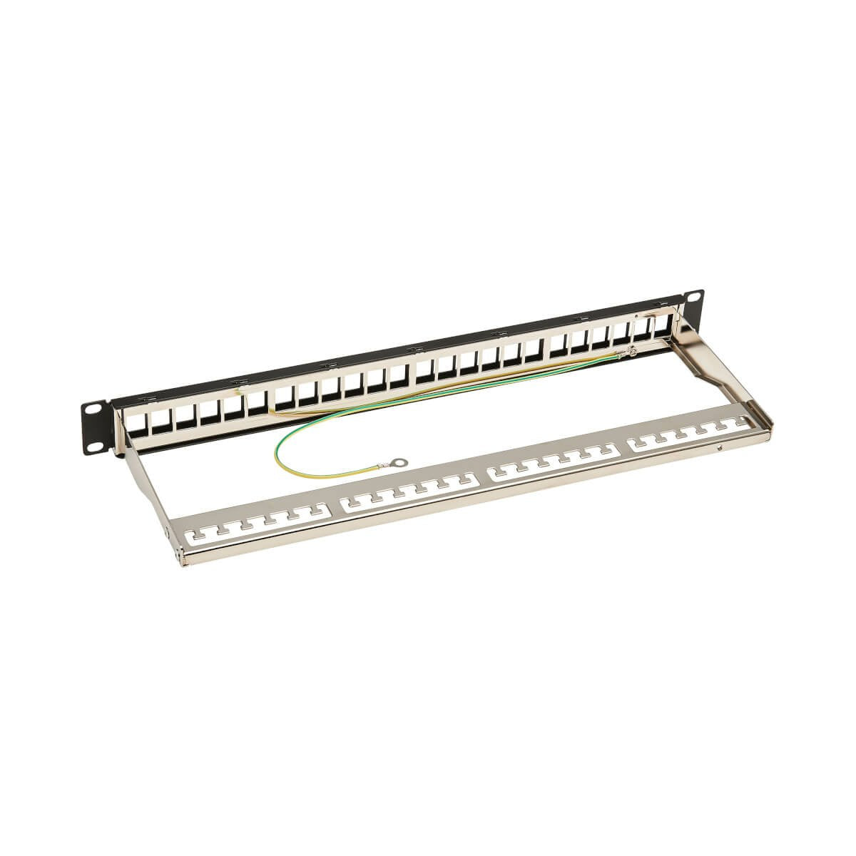 24-Port 1u Rack-Mount Shielded Blank Keystone Multimedia Patch Panel Rj45 Ethernet Usb Hdmi Cat5e 6 Taa
