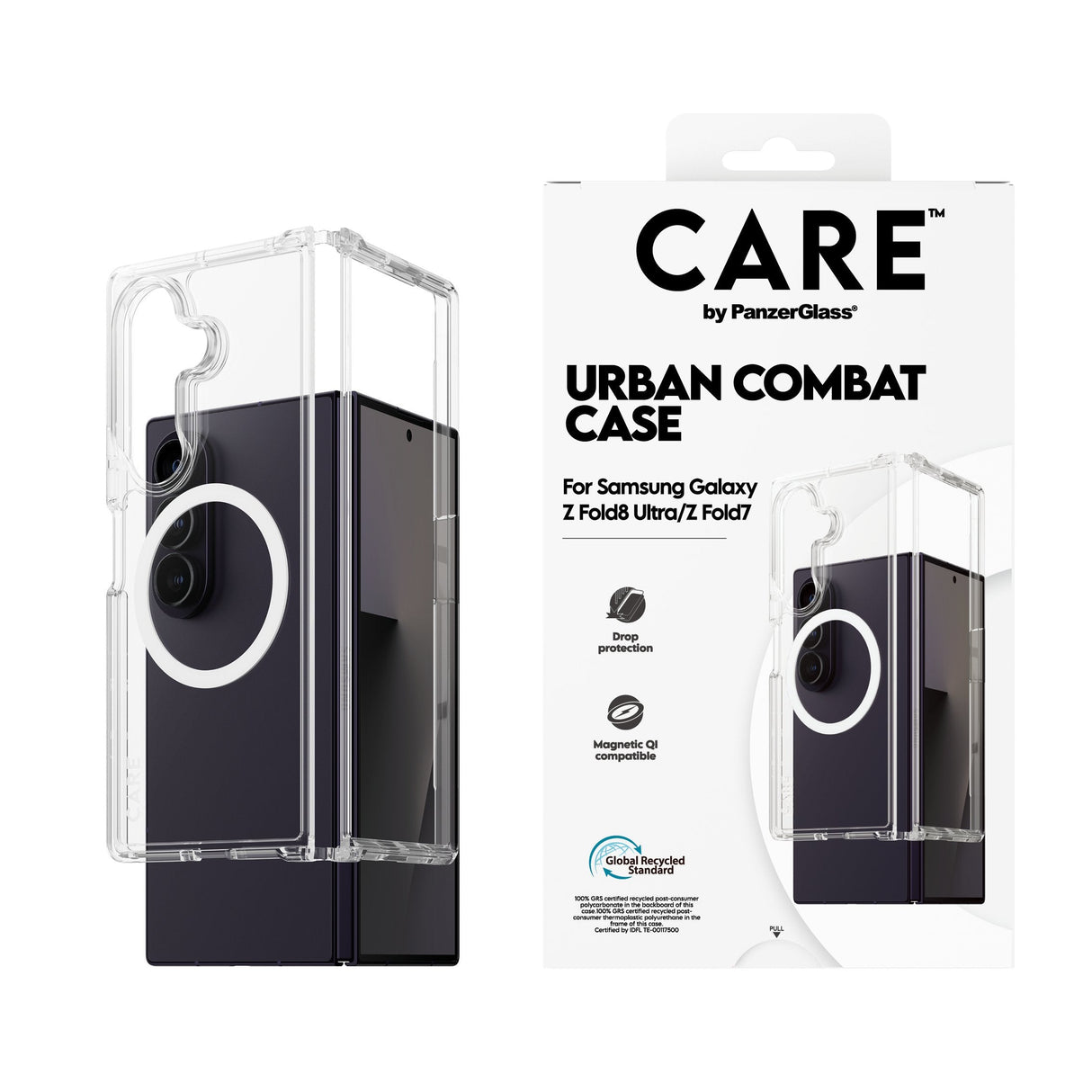 Panzerglass Care Urban Comb. Case Transp. Blanco Qi Sams Gal. Z Fold8 Ultra/Fold7