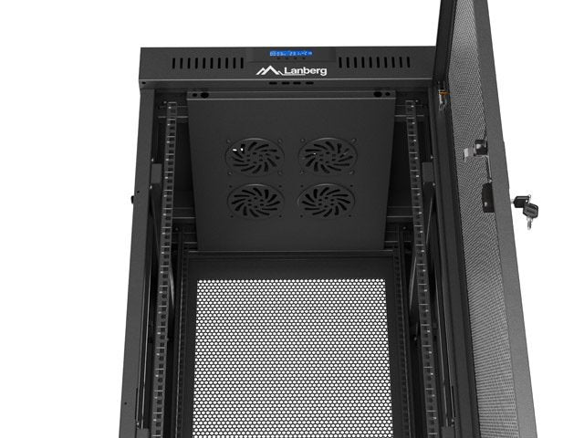 Lanberg Rack Cabinet 19 Free-Standing 32u 600x600 Flat Pack Mesh Door Lcd Black