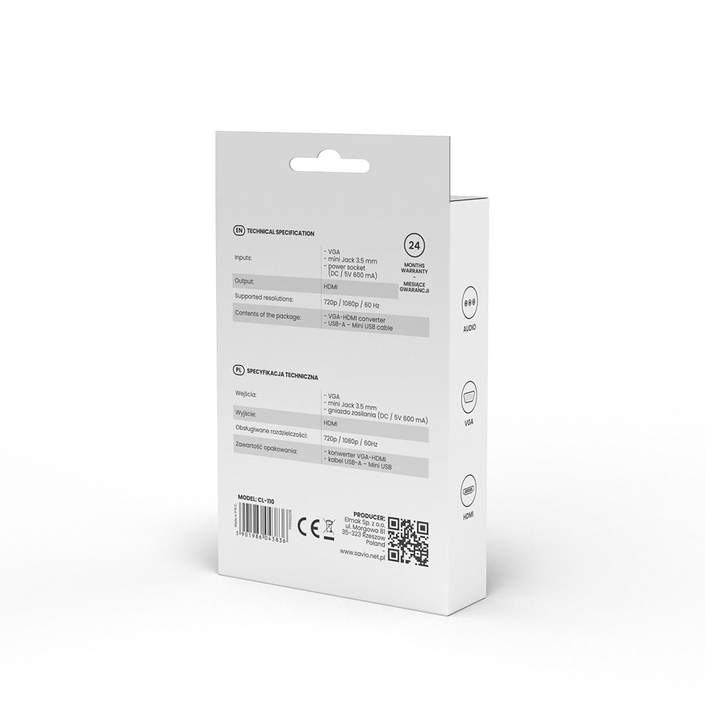 Adapter Cl110 Vga-Hdmi  Savio