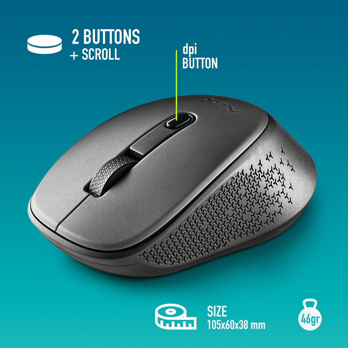EAN 8435430623925 - NGS DEW ratón Oficina Ambidextro RF inalámbrico Óptico 1600 DPI imagen 5