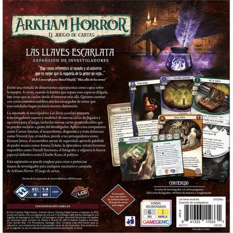 EAN 0841333119331 - Asmodee Arkham Horror Las Llaves Escarlata exp. investigadores Juego De Cartas Detective imagen 3