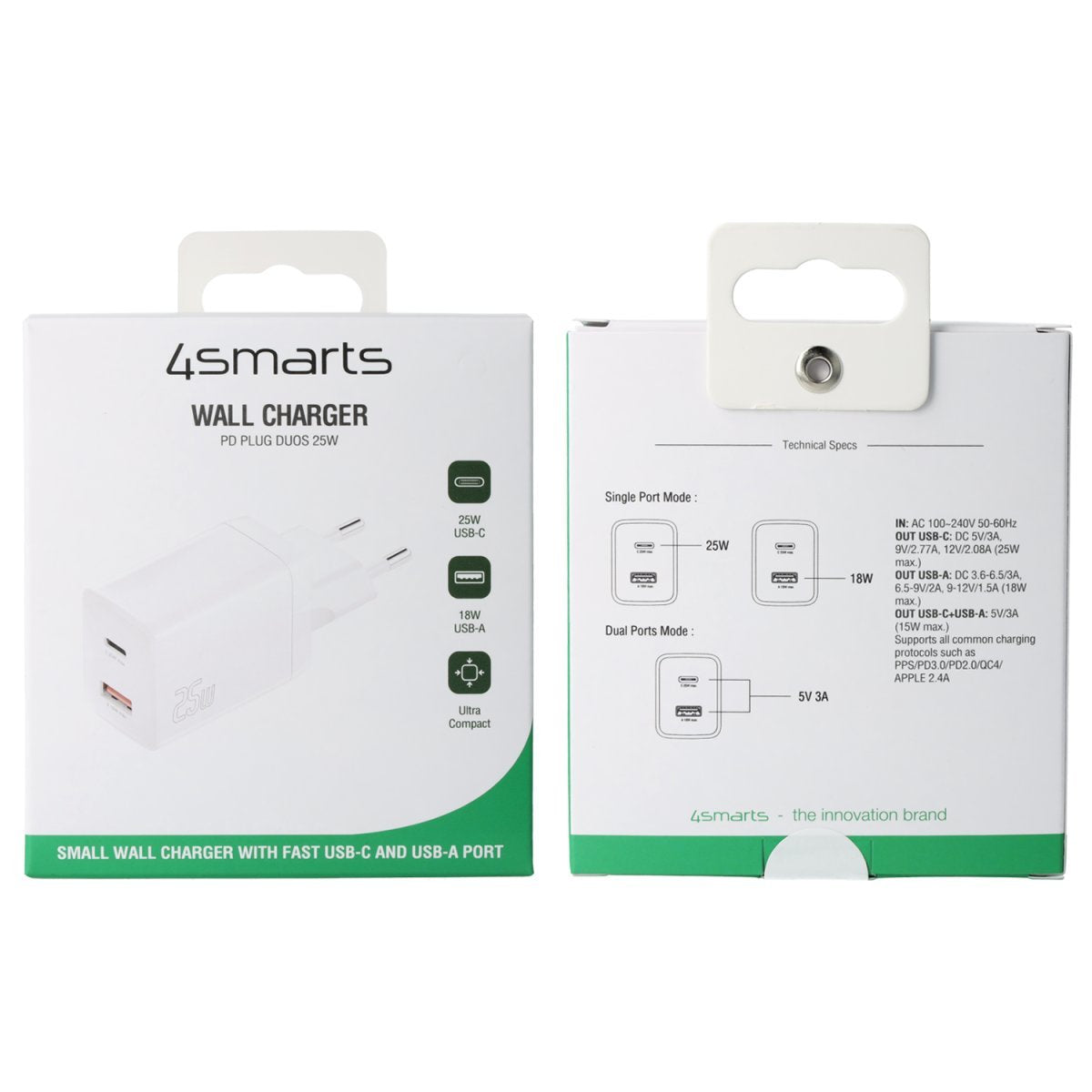 4smarts 540359 Cargador De Dispositivo Móvil Universal Blanco Corriente Alterna Carga Rápida Interior