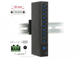Delock Externer Industrie Hub 10 X Usb 3.0 Typ-A Mit 20 Kv Esd Schutz