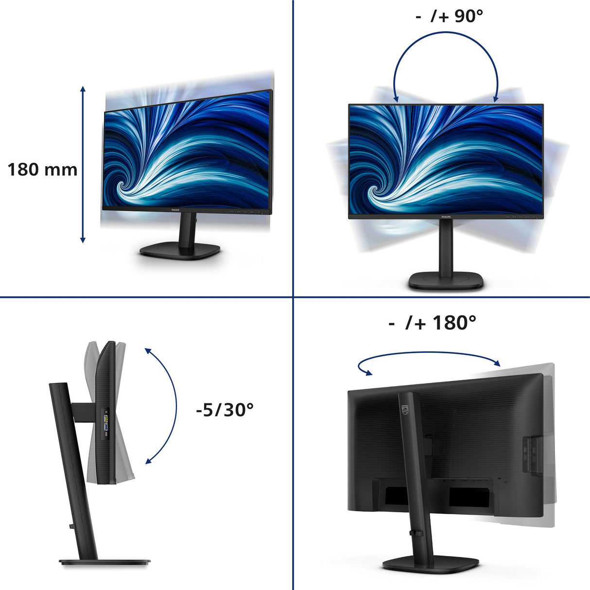 EAN 8721038004427 - Philips 3000 series 24B2N3200D/00 pantalla para PC 61,2 cm (24.1") 1920 x 1200 Pixeles WUXGA LCD Negro imagen 5