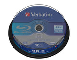 Bluray Verbatim 25gb 10pcs Spindel 6x White Blue Surface