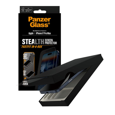 EAN 5715685026621 - PanzerGlass ® Stealth Screen Protector iPhone 17 Pro Max | Ultra-Wide Fit w. FASTFIT IN-A-BOX Protector d imagen 5