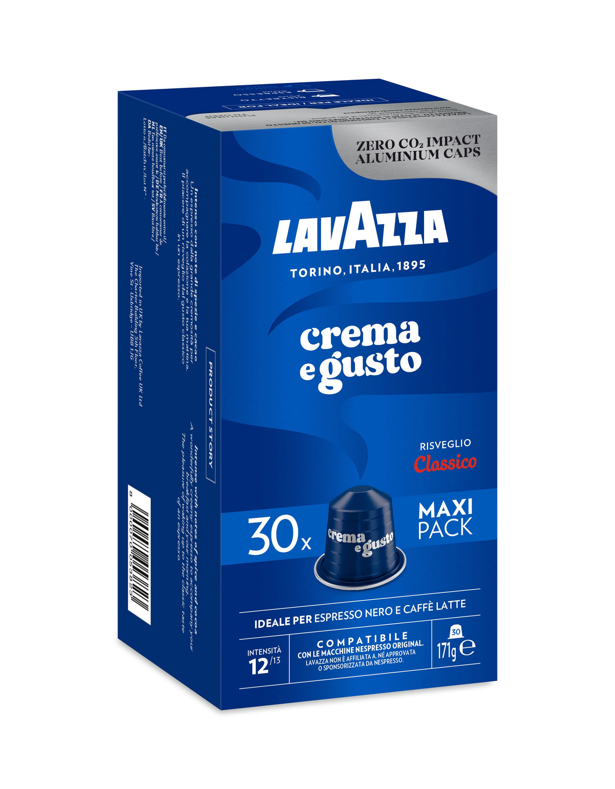 Cápsula Lavazza Crema E Gusto Clásico Para Cafeteras Nespresso Caja De 30