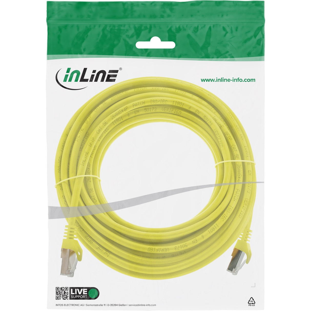 Cable De Red Inline Sf/Utp Cat.5e Amarillo 7,5m
