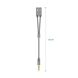 Aisens Cable Adaptador Audio Jack 3.5 4 Pines/M-2xjack 3.5 3 Pines/H - 25cm - Gris