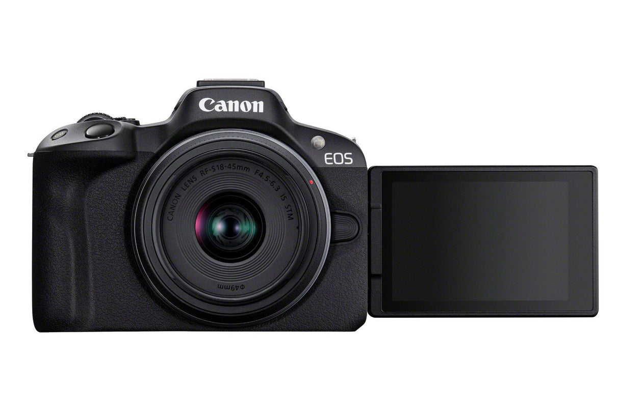Canon Eos R50, Black + Rf-S 18-45 Is Stm + Rf-S 55-210mm F5-7.1 Is Stm Kit Milc 24,2 Mp Cmos 6000 X 4000 Pixeles Negro