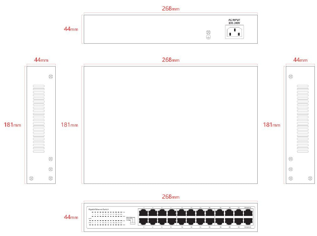 Unmanaged 24-Port Full  Gigabit Intelligent Ethernet